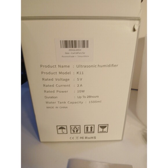 Ultrasonic Mist Humidifier White- Clear-Portable- Bedroom-Bathroom-Nursery - Picture 6 of 10